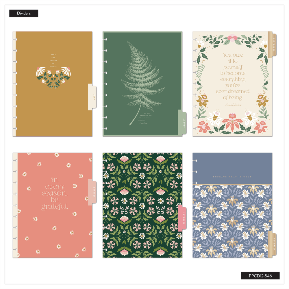 2025 Forest Flowers Planner - Classic Horizontal Layout - 12 Months