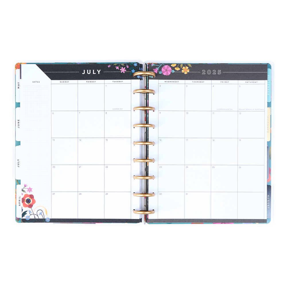 2025 Radiant Garden Planner - Classic Color Block Layout - 12 Months