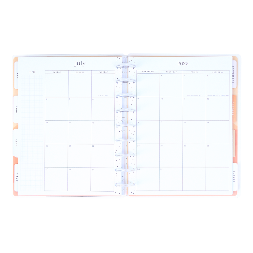 2025 Vivid Tropics Planner - Classic Dashboard Layout - 12 Months