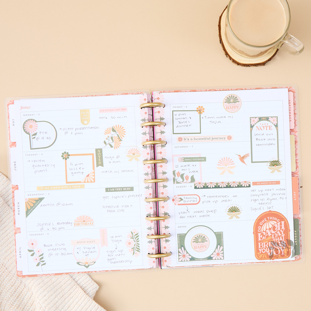 2025 Desert Rose Planner - Classic Horizontal Layout - 12 Months