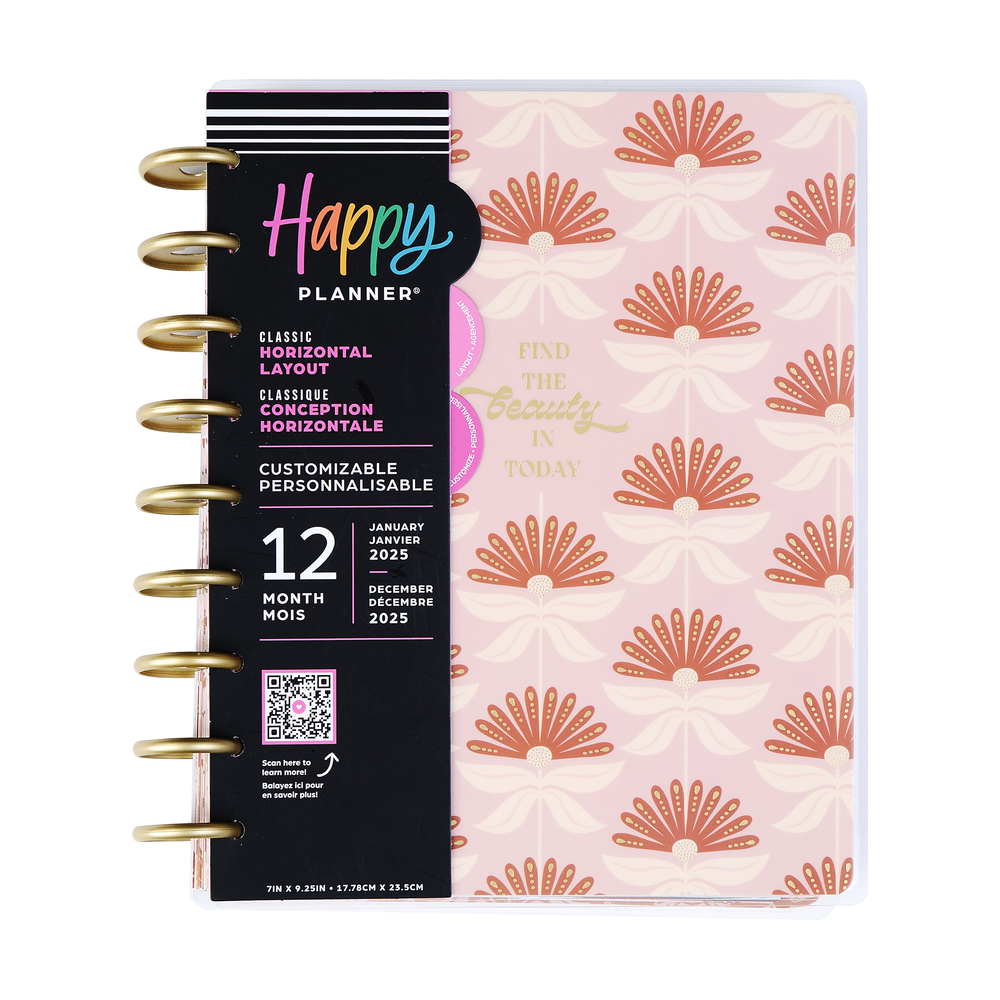 2025 Desert Rose Planner - Classic Horizontal Layout - 12 Months