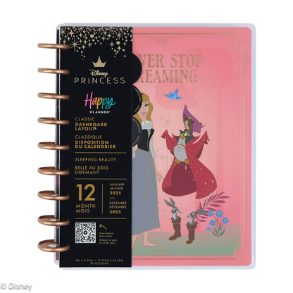 2025 Disney Sleeping Beauty 65th Anniversary Planner - Classic Dashboard Layout - 12 Months