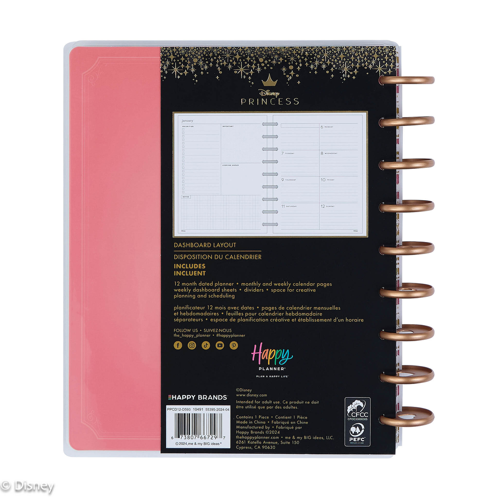 2025 Disney Sleeping Beauty 65th Anniversary Planner - Classic Dashboard Layout - 12 Months