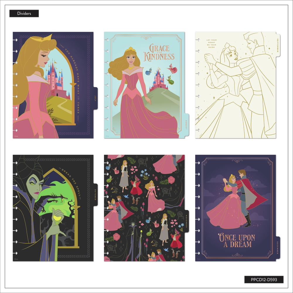 2025 Disney Sleeping Beauty 65th Anniversary Planner - Classic Dashboard Layout - 12 Months