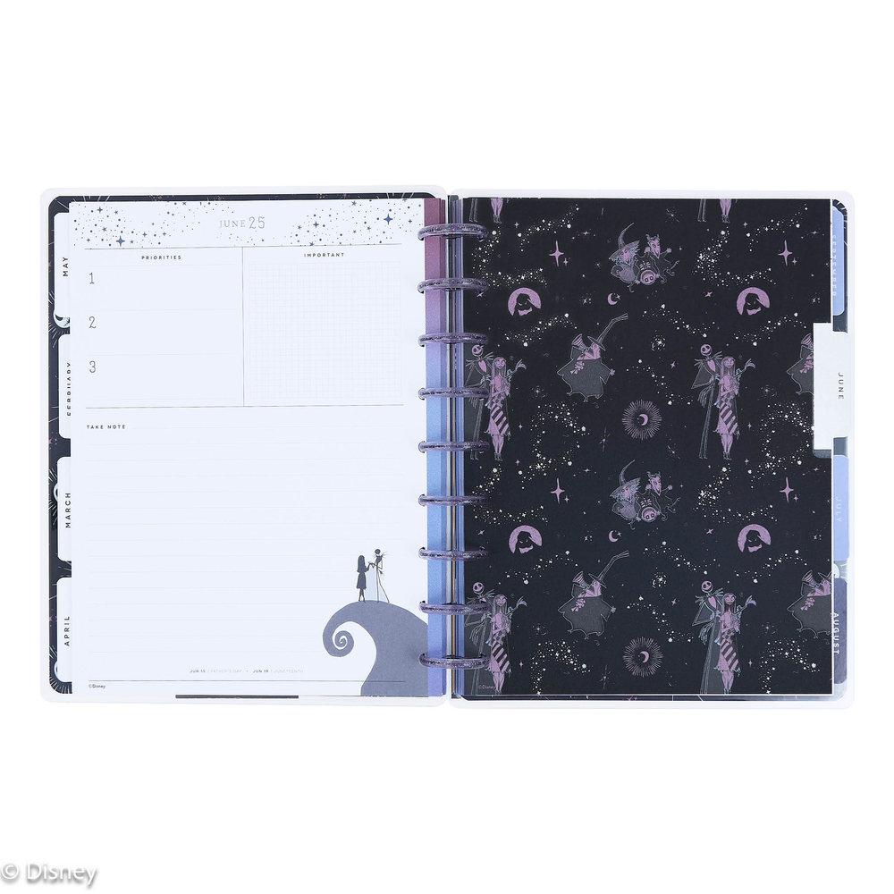 2025 Disney Tim Burton's The Nightmare Before Christmas Celestial Planner - Classic Vertical Layout - 12 Months