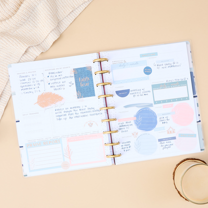 Undated Coastal Faith Planner - Classic Faith Layout - 12 Months