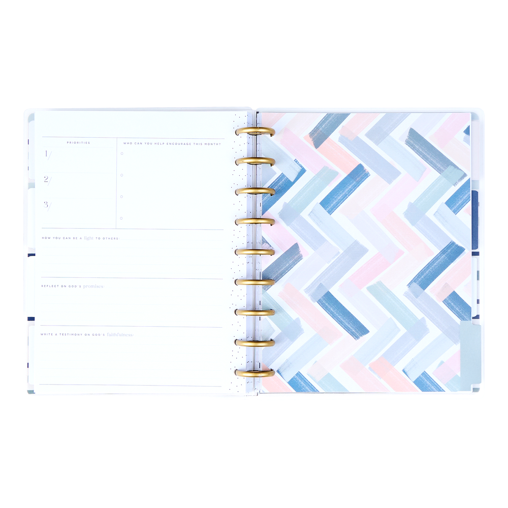 Undated Coastal Faith Planner - Classic Faith Layout - 12 Months