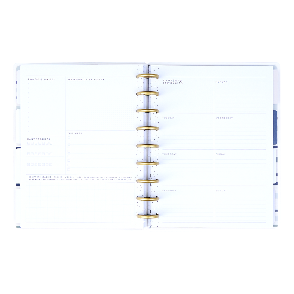 Undated Coastal Faith Planner - Classic Faith Layout - 12 Months