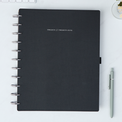 2025 Work + Life Onyx Planner - Big Hourly Layout - 12 Months