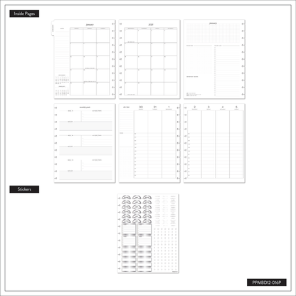 2025 Work + Life Onyx Planner - Big Hourly Layout - 12 Months