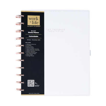 2025 Work + Life Ivory Planner - Big Hourly Layout - 12 Months