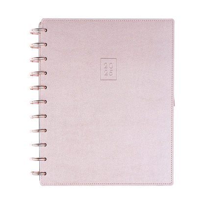 2025 Work + Life Rose Gold Planner - Big Hourly Layout - 12 Months