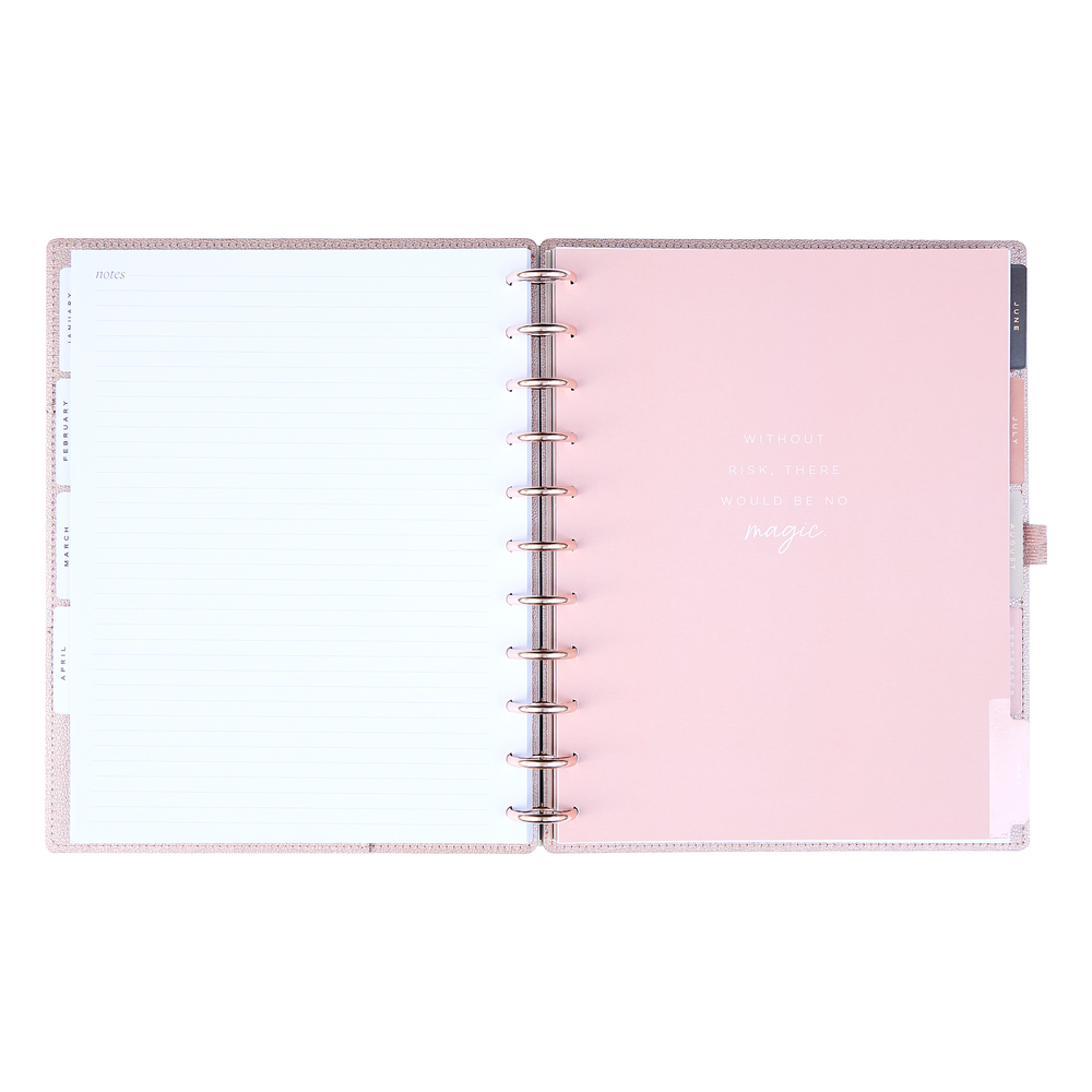 2025 Work + Life Rose Gold Planner - Big Hourly Layout - 12 Months