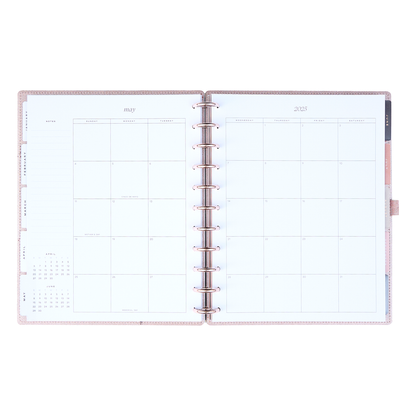 2025 Work + Life Rose Gold Planner - Big Hourly Layout - 12 Months