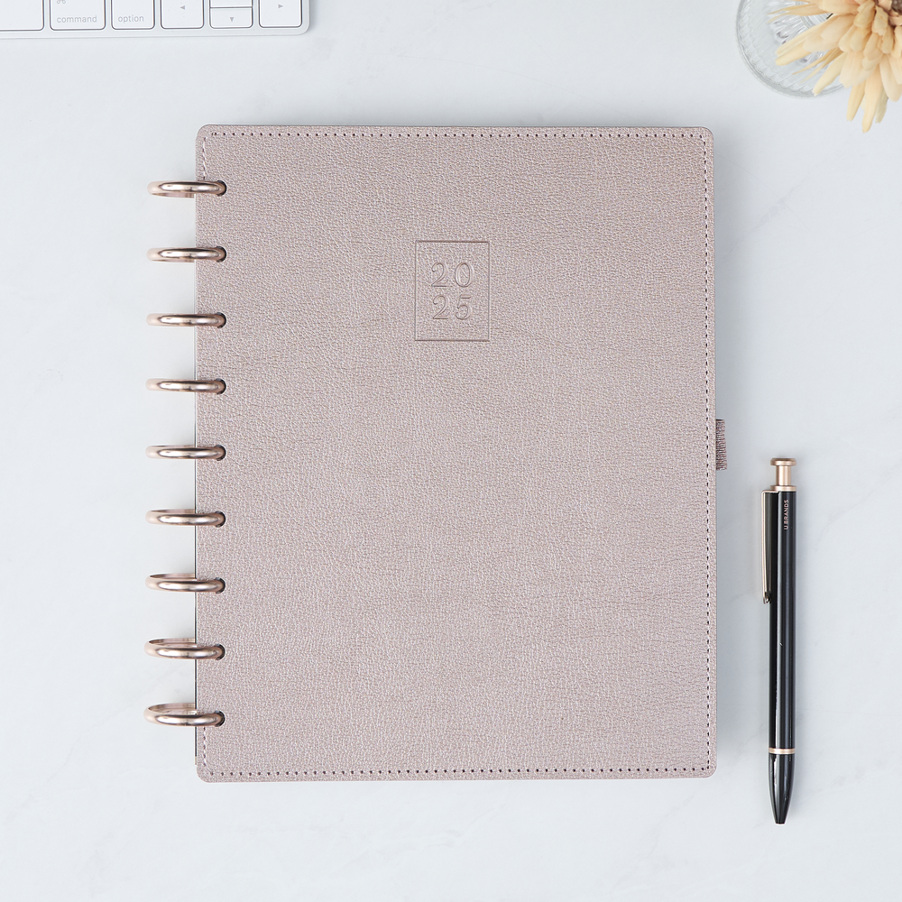 2025 Work + Life Rose Gold Planner - Classic Hourly Layout - 12 Months