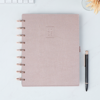 2025 Work + Life Rose Gold Planner - Classic Hourly Layout - 12 Months