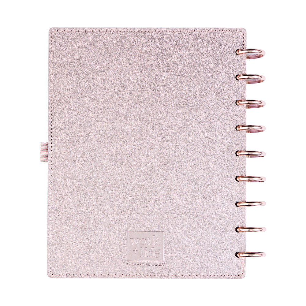 2025 Work + Life Rose Gold Planner - Classic Hourly Layout - 12 Months