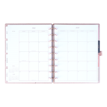 2025 Work + Life Rose Gold Planner - Classic Hourly Layout - 12 Months