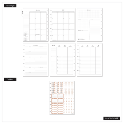 2025 Work + Life Rose Gold Planner - Classic Hourly Layout - 12 Months