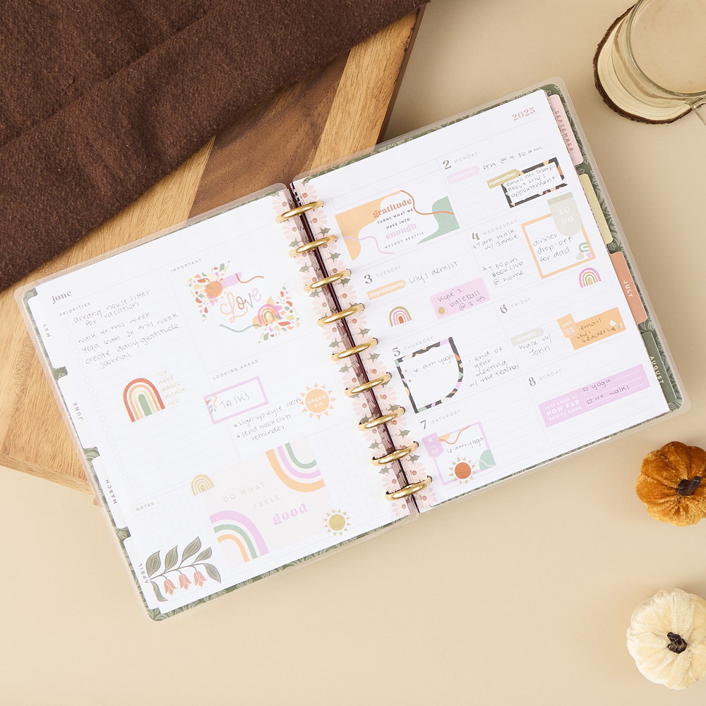 2025 DELUXE Desert Rose Planner - Classic Dashboard Layout - 12 Months