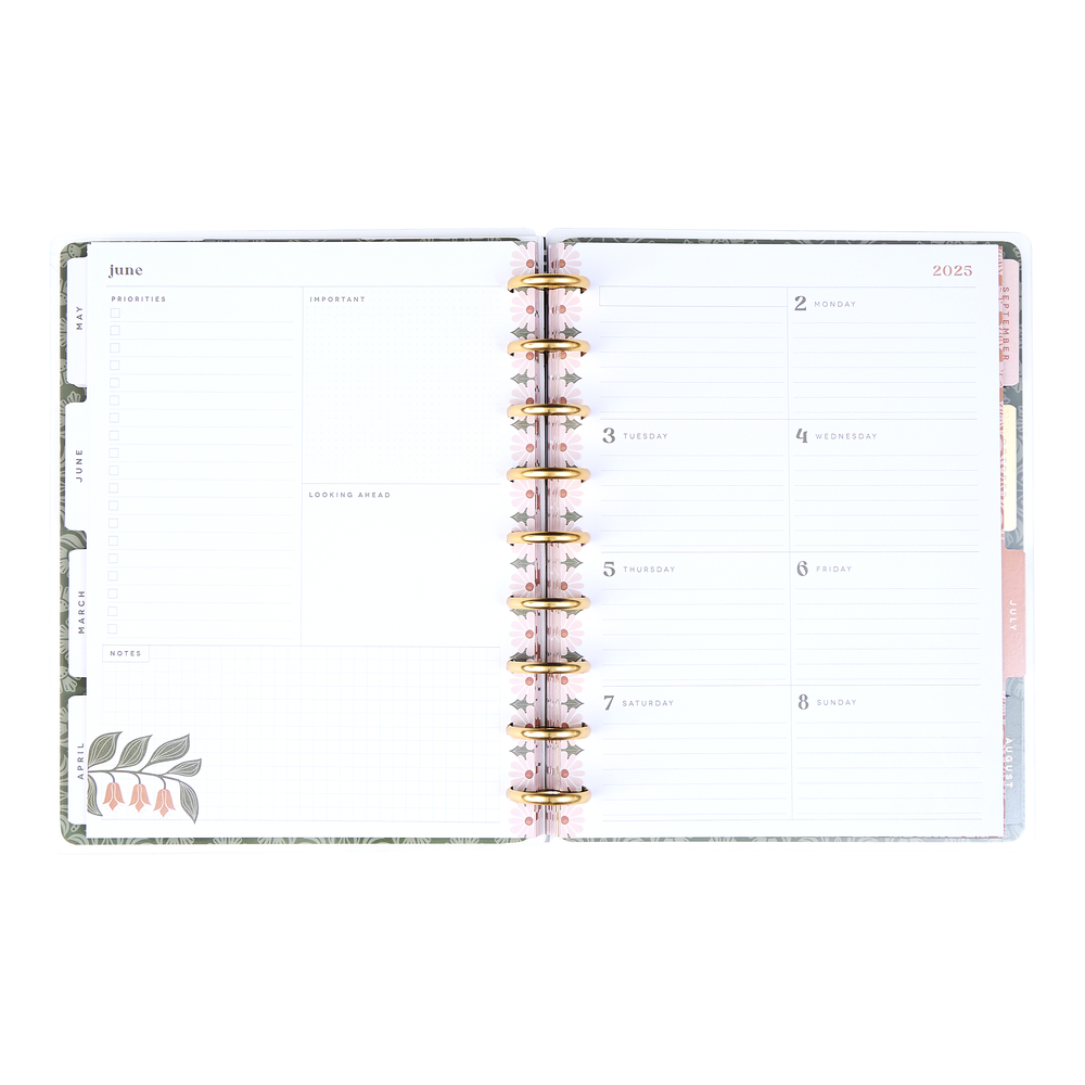 2025 DELUXE Desert Rose Planner - Classic Dashboard Layout - 12 Months