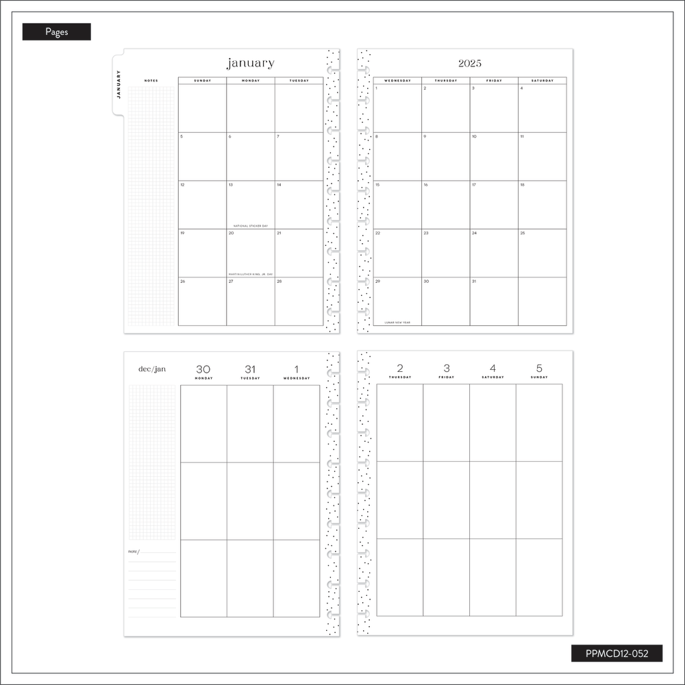 2025 DELUXE Building Blocks Planner - Classic Vertical Layout - 12 Months