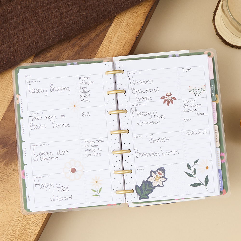 2025 Folk & Flora Planner - Mini Horizontal Layout - 12 Months