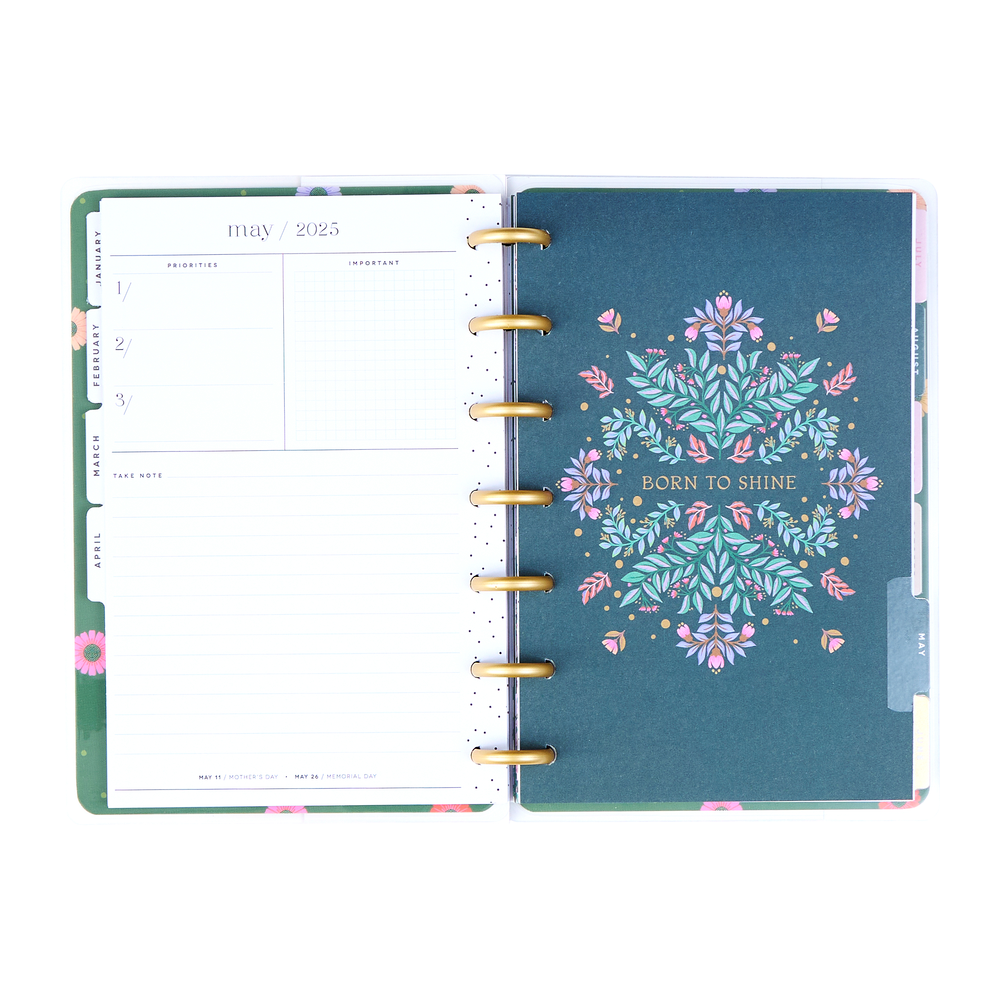 2025 Folk & Flora Planner - Mini Horizontal Layout - 12 Months