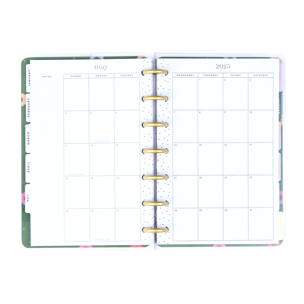 2025 Folk & Flora Planner - Mini Horizontal Layout - 12 Months