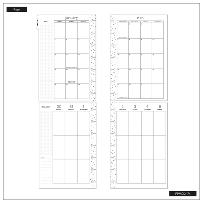 2025 Brilliant Blooms Planner - Mini Vertical Layout - 12 Months