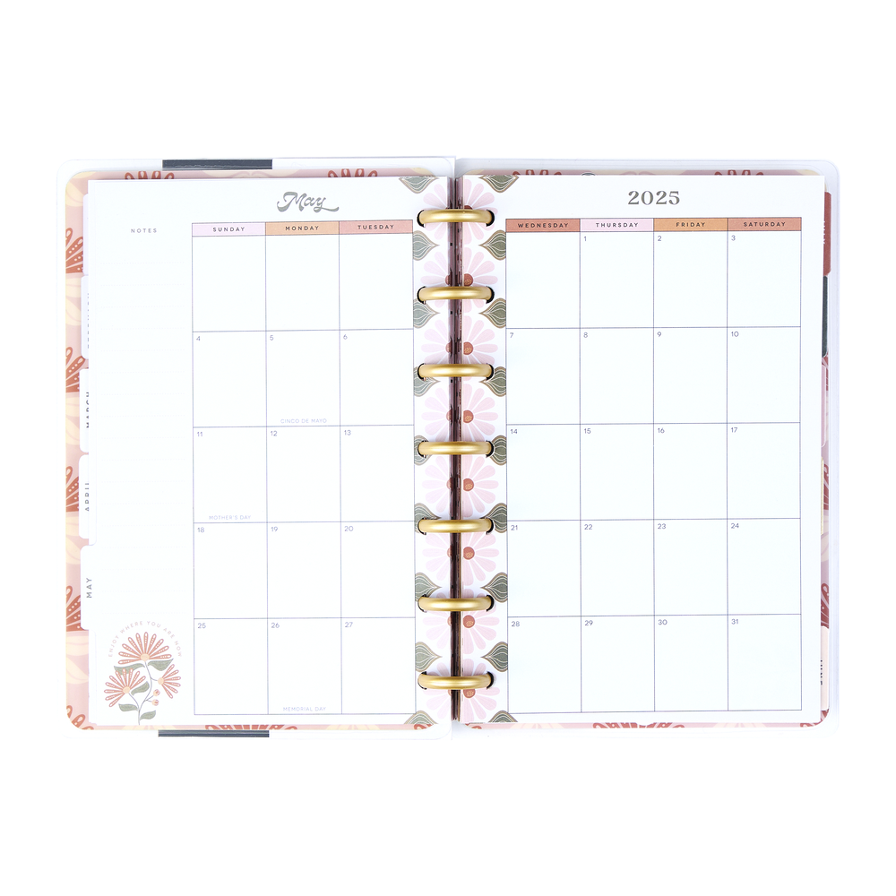 2025 Desert Rose Planner - Mini Vertical Layout - 12 Months