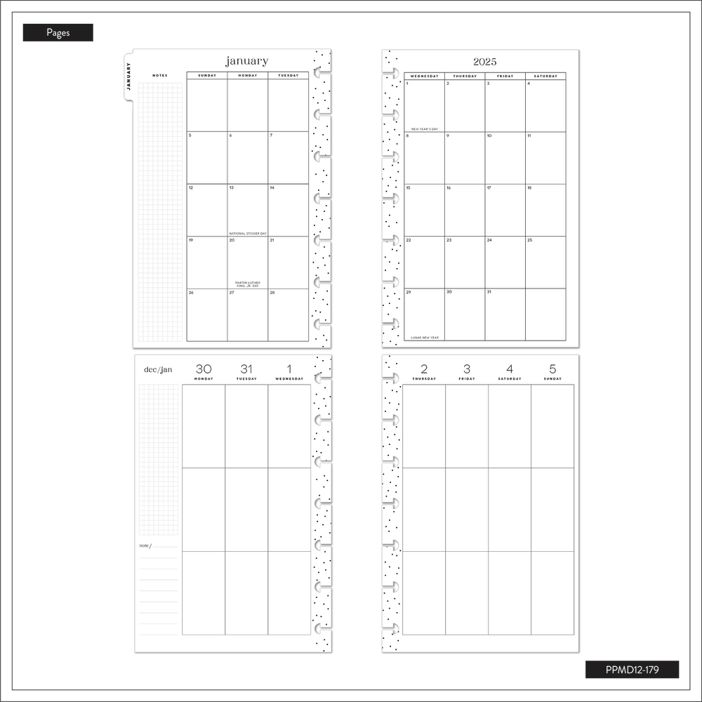 2025 Modern Impression Planner - Mini Vertical Layout - 12 Months