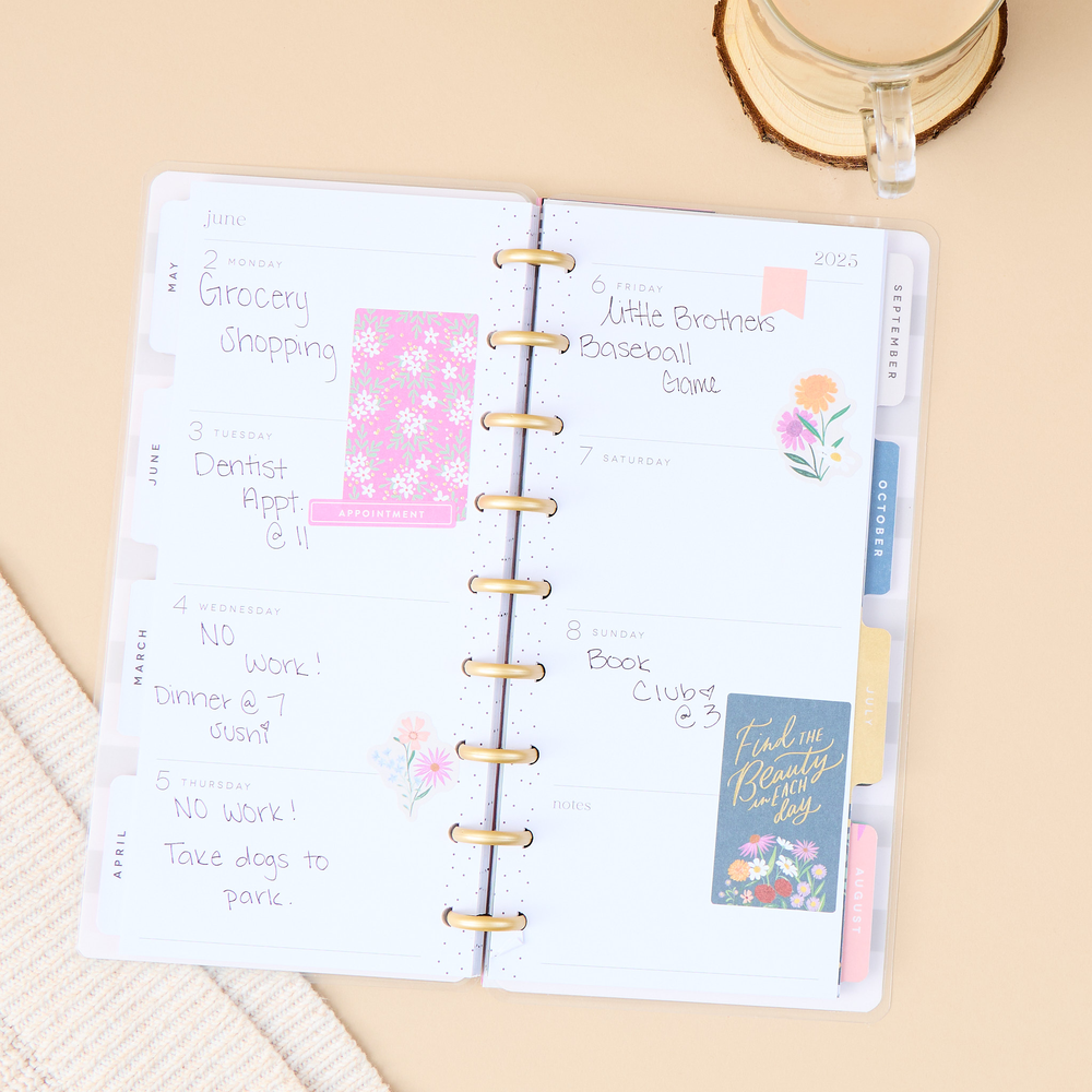 2025 Blooming Bouquet Planner - Skinny Classic Horizontal Layout - 12 Months