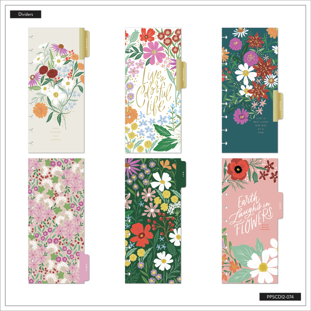 2025 Blooming Bouquet Planner - Skinny Classic Horizontal Layout - 12 Months