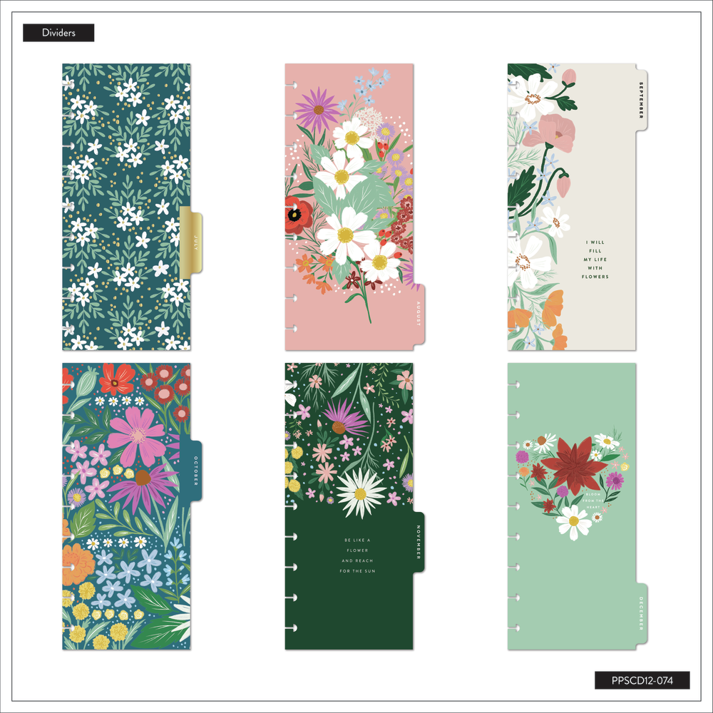 2025 Blooming Bouquet Planner - Skinny Classic Horizontal Layout - 12 Months