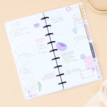 2025 Sketchy Florals Planner - Skinny Classic Horizontal Layout - 12 Months