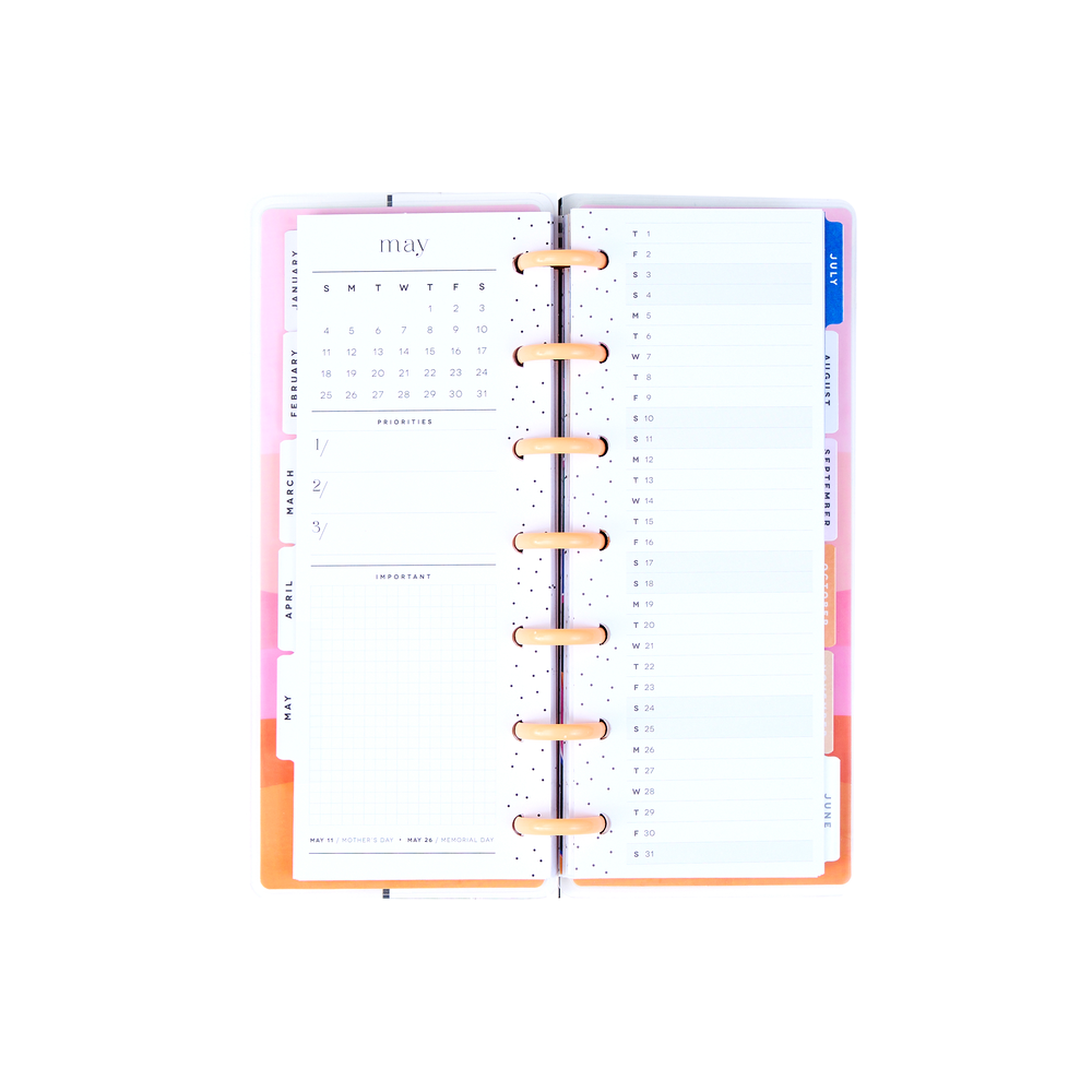 2025 Vivid Tropics Planner - Skinny Mini Horizontal Layout - 12 Months