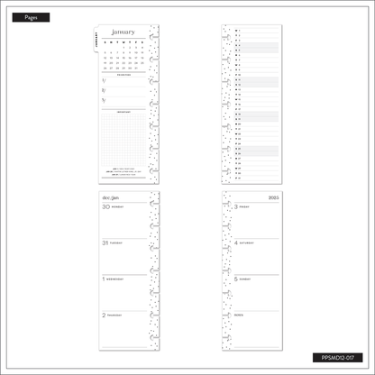 2025 Vivid Tropics Planner - Skinny Mini Horizontal Layout - 12 Months