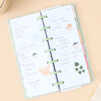 2025 Forest Flowers Planner - Skinny Mini Horizontal Layout - 12 Months