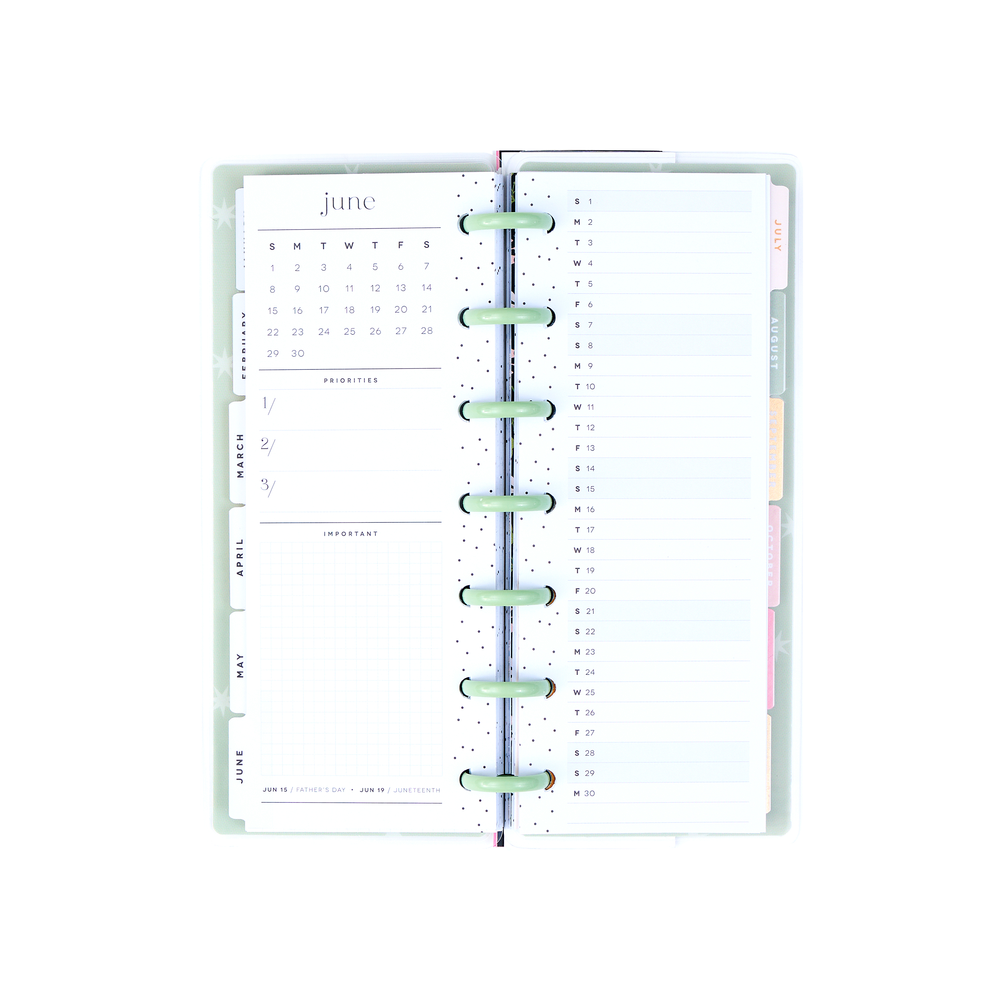 2025 Forest Flowers Planner - Skinny Mini Horizontal Layout - 12 Months