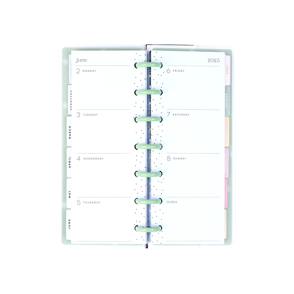 2025 Forest Flowers Planner - Skinny Mini Horizontal Layout - 12 Months