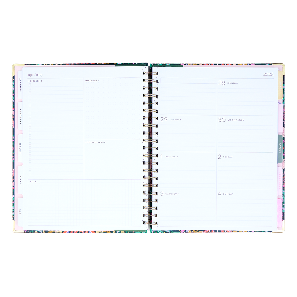 2025 Folk & Flora Spiral Planner - Big Dashboard Layout - 12 Months