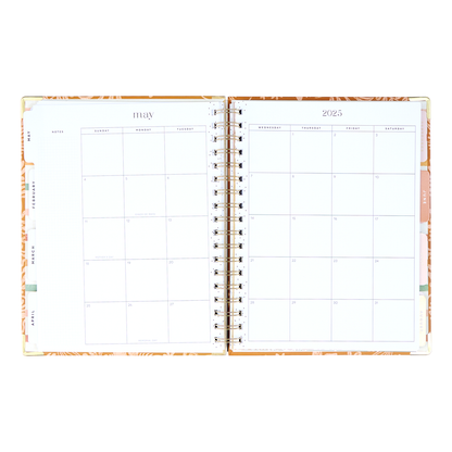 2025 Sunny Oasis Spiral Planner - Classic Vertical Layout - 12 Months