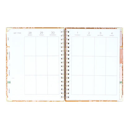 2025 Sunny Oasis Spiral Planner - Classic Vertical Layout - 12 Months