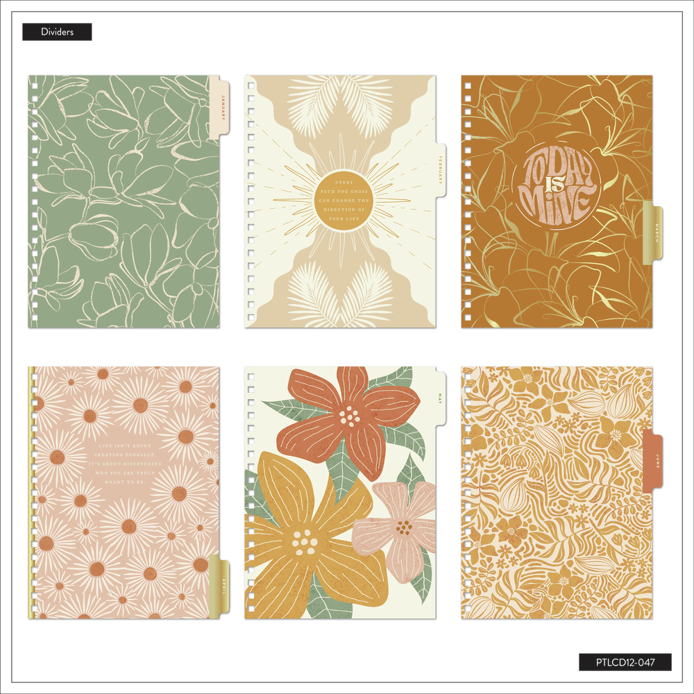 2025 Sunny Oasis Spiral Planner - Classic Vertical Layout - 12 Months