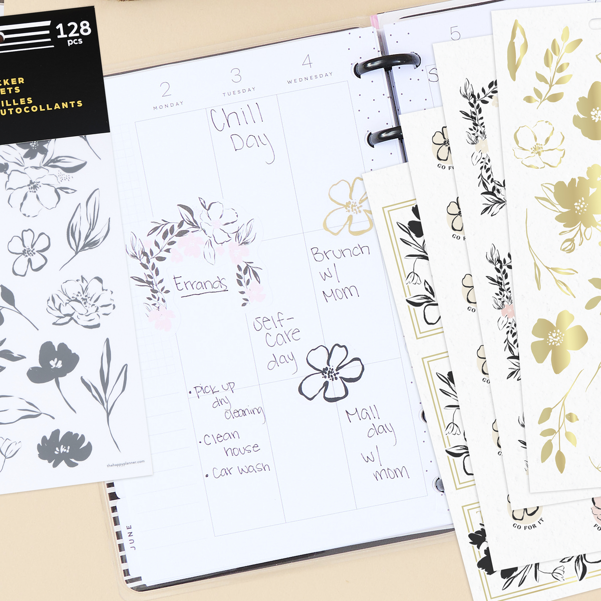 Sketchy Florals - 10 Sticker Sheets