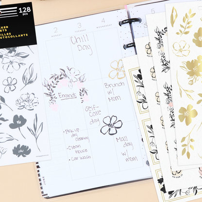 Sketchy Florals - 10 Sticker Sheets