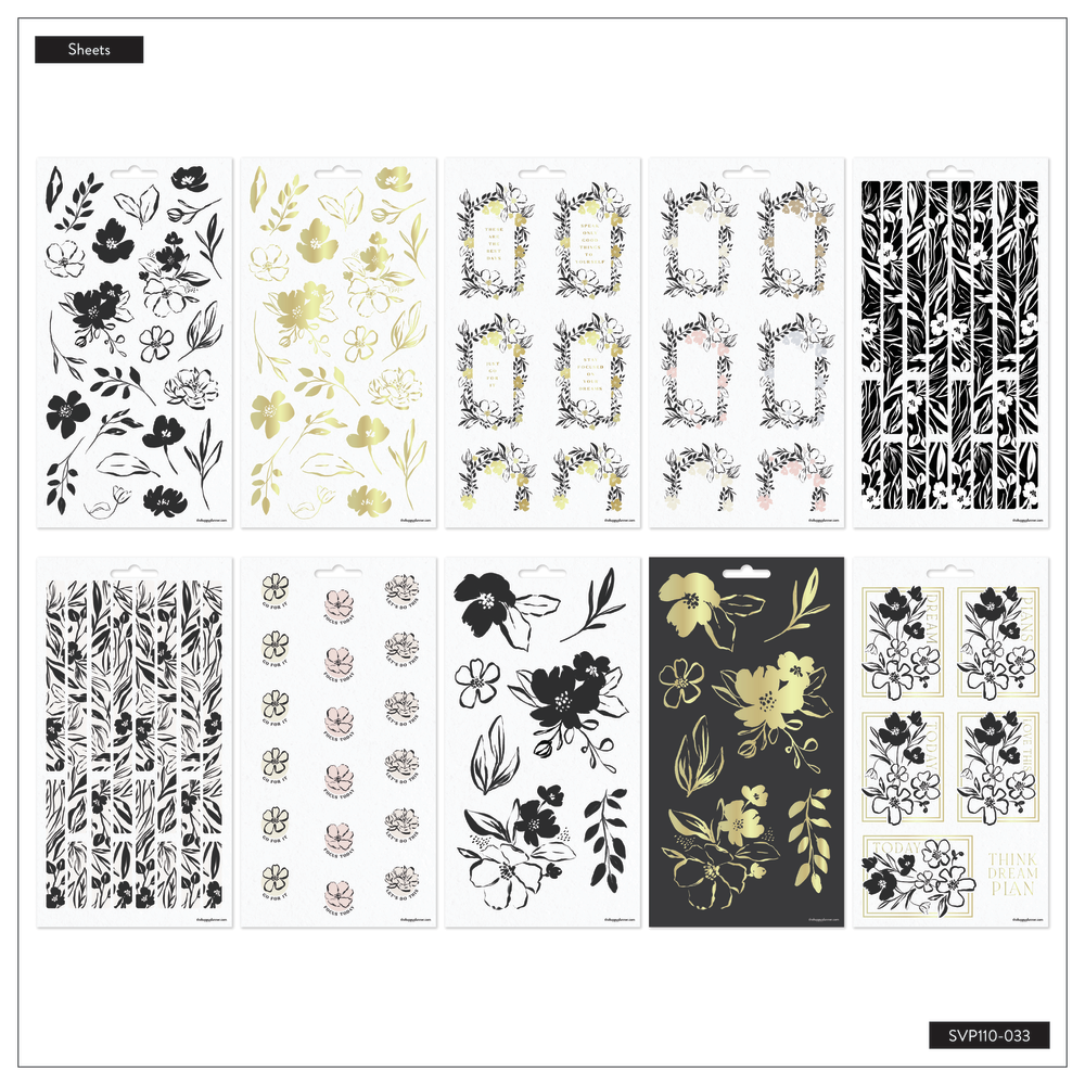 Sketchy Florals - 10 Sticker Sheets