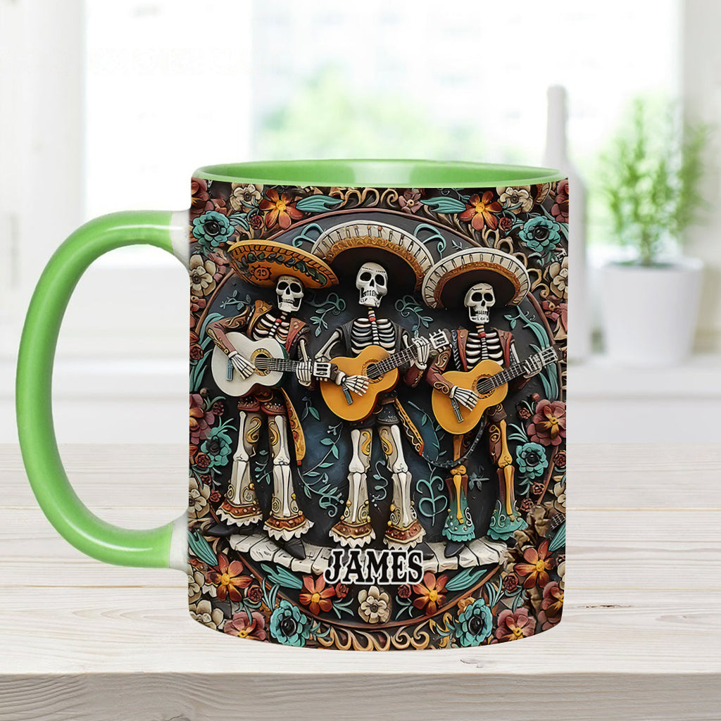 Skeleton Trio - Personalized Skull Accent Mug