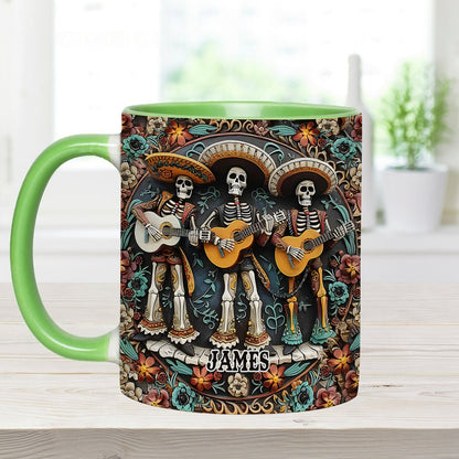 Skeleton Trio - Personalized Skull Accent Mug